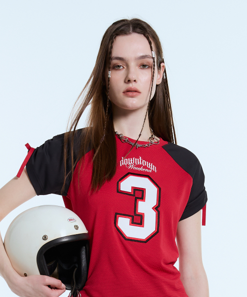 LARTIGENT☆L11 CROP FOOTBALL TOP 라티젠(LARTIGENT) L11 CROP FOOTBALL TOP(RED) - 사이즈 & 후기