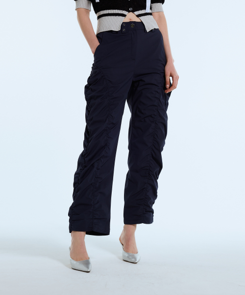 L11 SHIRRING NYLON PANTS(тёмно-синий)