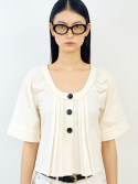 위메농(OUI MAIS NON) Sunflower cotton blouse