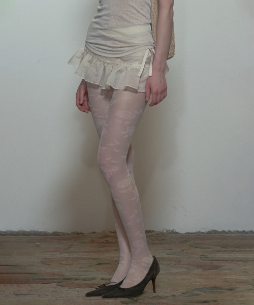 Peekaboo Micro Sheer Skirt Raw Ivory