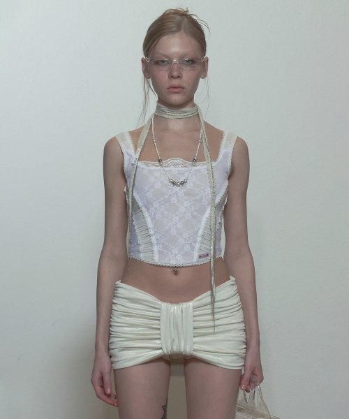 스컬프터(SCULPTOR) Team Mary Corset Top Green/Lemon - 사이즈