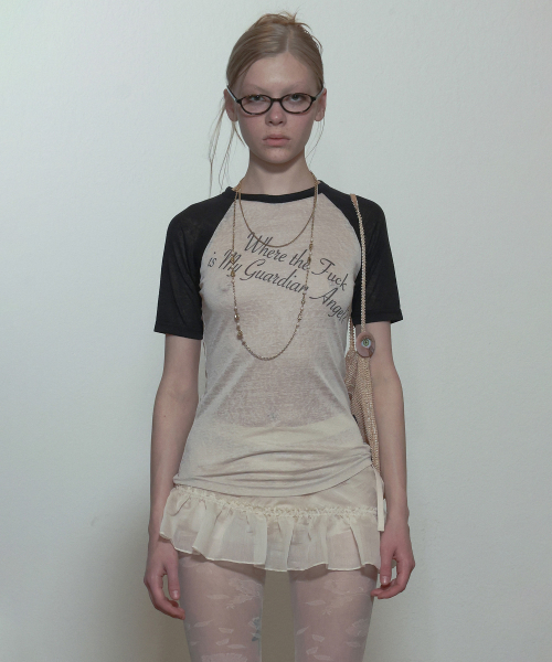 스컬프터(SCULPTOR) Missing Angel Linen Like Tee Cream/Black