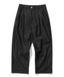 유니폼브릿지(UNIFORM BRIDGE) two tuck denim trouser 6oz black rinsed