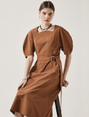 르이엘(LE YIEL) Curved Midi Dress_Brick 커브드 미디 드레스_브릭