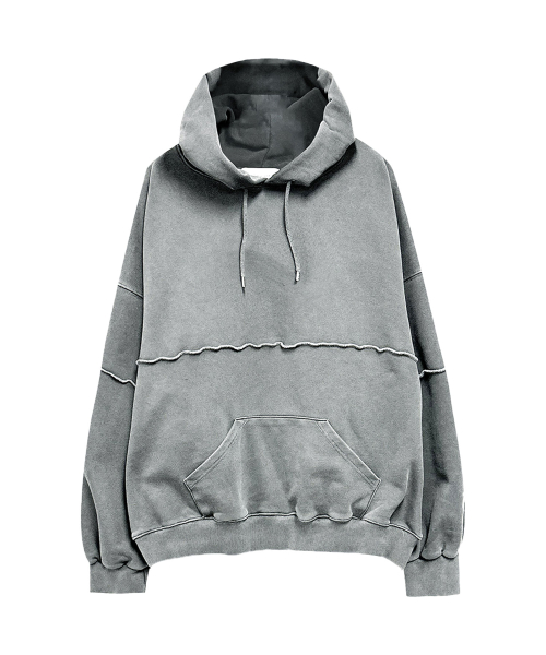 MUSINSA | SMITHARMOR Overlock Wave Oversized Fit Hoodie_Gray