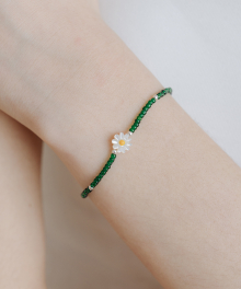 [Silver925] WIL304 Daisy Green Beads Bracelets