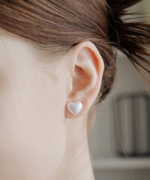 [Silver925] WIL108 Pearl Heart Earring