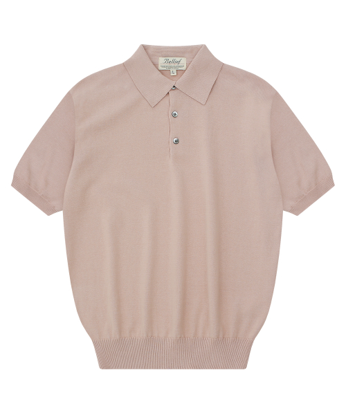 Essential Short Sleeve Polo Knit (розовый)