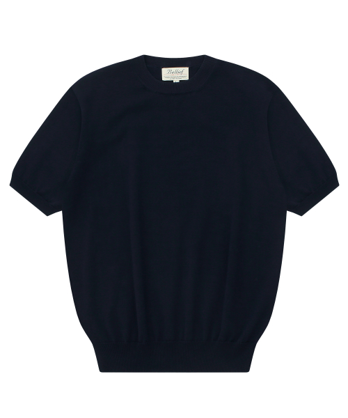 Essential Short Sleeve Round Knit (тёмно-синий)