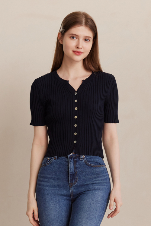 Кардиган Petal Recycle Knit — Navy