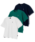 [3PACK] ANGULAR G LOGO T-SHIRTS [LRRMCTA329M]WHITE,D/NAVY,DARK GREEN