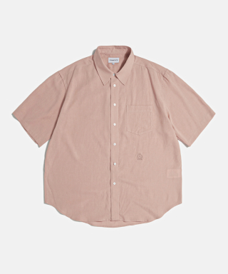 에스피오나지 Draped Linen Tencel S/S Shirt Soft Peach