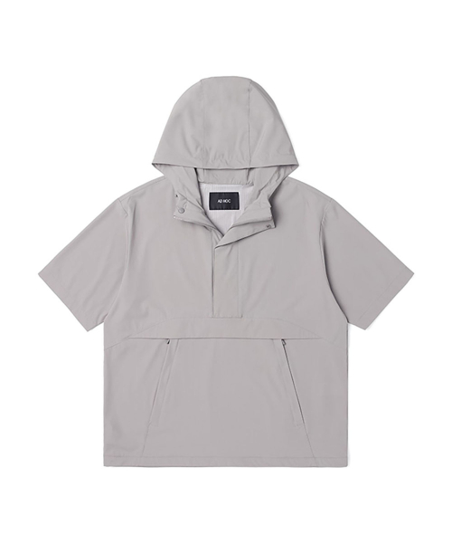 Мужской нейлоновый анорак с коротким рукавом и капюшоном (KHAKI) (HA4UJ10-65)