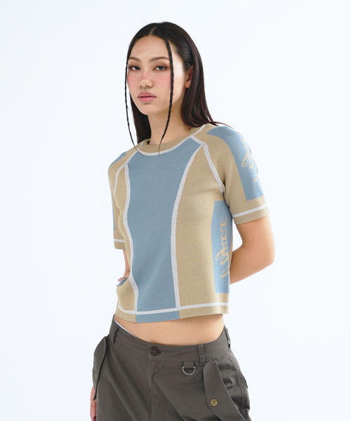 SPORT STRETCH KNIT TOP небесно-синий синий