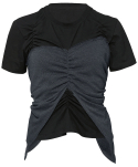 플레어업(FLAREUP) Bustier Layered T-Shirt (FL-122_Black&Charcoal)