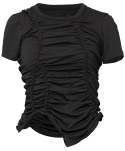 플레어업(FLAREUP) Handmade Twisted T-Shirt (FL-119_Black)