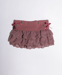 Rose Terry Ruffle Skort Purple