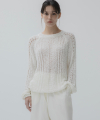 Knotted crew neck knit (ivory)