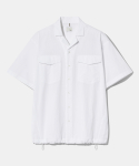 다이아몬드 레이라(DIAMOND LAYLA) 3-Stitch Open Collar Cotton 1/2 Shirt  S135  White