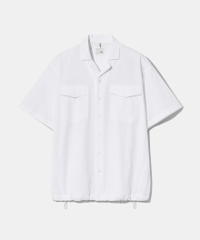 [COOL COTTON] 3-Stitch Open Collar Cotton 1/2 Shirt  S135  White