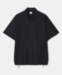다이아몬드 레이라(DIAMOND LAYLA) 3-Stitch Open Collar Cotton 1/2 Shirt  S135  Black