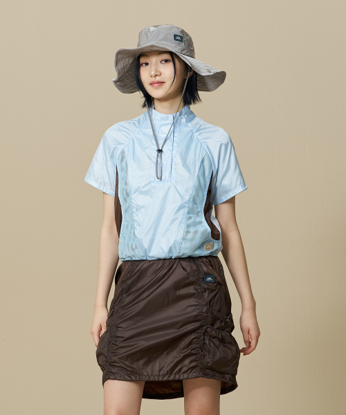W mesh curved короткий рукав anorak_Sky