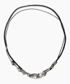 Vintage leather layered chain necklace