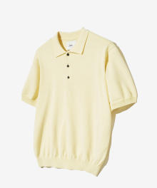 SUPIMA COTTON SHORT-SLEEVE POLO KNIT LIGHT YELLOW