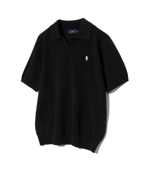Поло с разрезом на воротнике вязаный трикотаж Comfort Cool Black