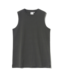 [PREMIUM COTTON] WOMENS GIZA COTTON SLEEVELESS TOP CHARCOAL