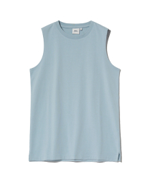 [PREMIUM COTTON] WOMENS GIZA COTTON SLEEVELESS TOP BLUE GRAY