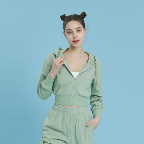 Укороченное худи на молнии Sorona Premium [SWZ24024-05] Salt Green