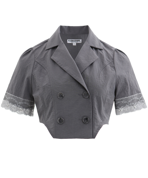 Рубашка CURVE SHIRT IN DARK GREY (двойной жакет с кружевом)