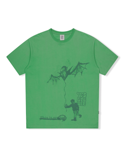 [YESEYESEE]★24SS★韓国人気★PJW Devil Pet Tee 예스아이씨(YESEYESEE) PJW Devil Pet Tee Light Green - 사이즈