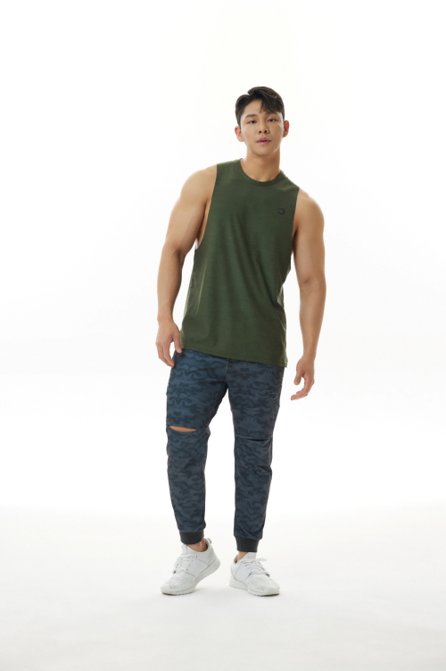 Бесшовная майка muscle fit SLV Khaki