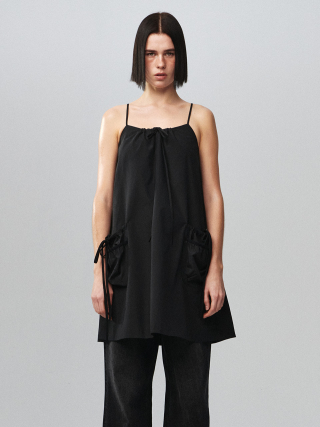 기준(KIJUN) Shirring Pocket Mini Dress Black...