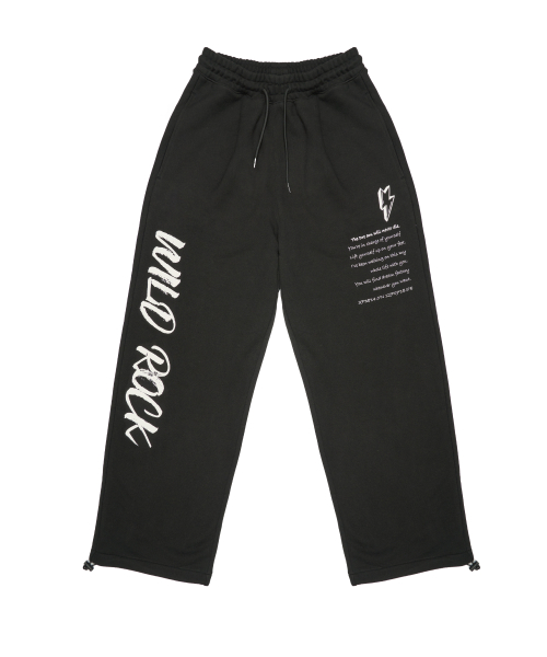 와일드락() 볼드 로고 스웻 팬츠_블랙화이트 상품 이미지