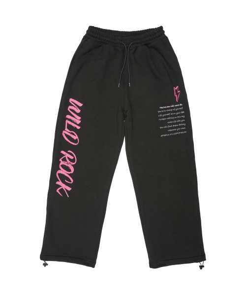 와일드락() 볼드 로고 스웻 팬츠_블랙핑크 상품 이미지