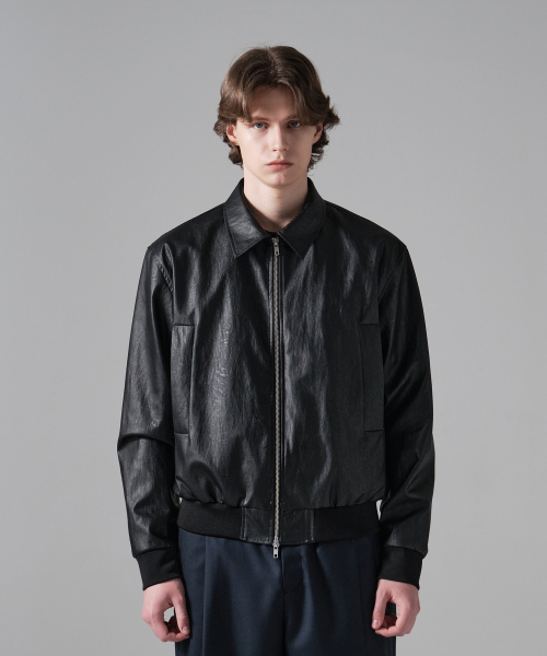 Кожаный бомбер (Black)