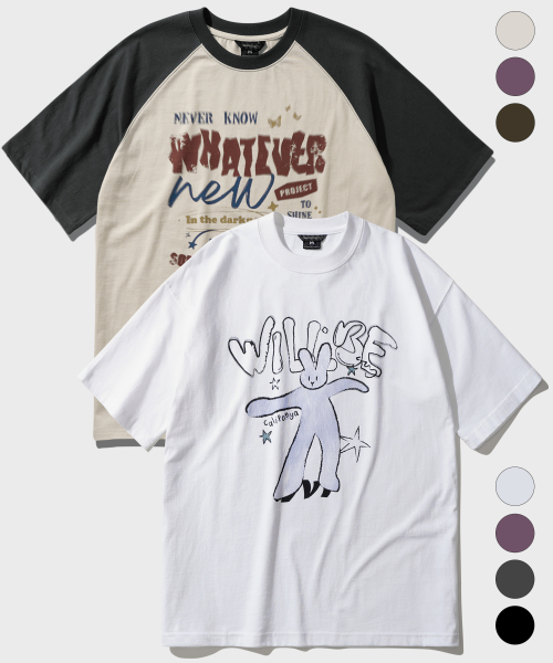 Bunny webe + something raglan 1/2 рукав t-shirts 2PACK(MJST7718+MJST7708)