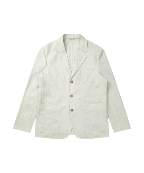 лён 3button jacket_light серый
