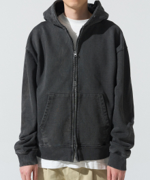 Pigment Dyed Hood Zip Up [Charcoal]