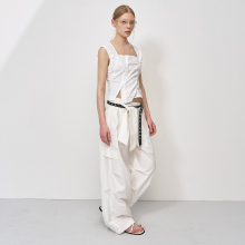 KNOT-DETAIL WIDE TROUSERS