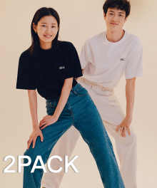 [ONEMILE WEAR] 2PACK SMALL ARCH T-SHIRT WHITE / BLACK