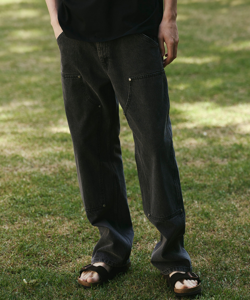 Свободные джинсы double knee [Black]