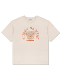 패블러스아카이브(FABULOUS ARCHIVE) UNISEX 오버핏 베어프렌즈 엠보 로고 반소매 티셔츠 크림(FCE2TS406M)