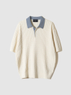 CABLE RUGBY HALF SLEEVE KNIT IVORY/SODA