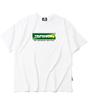트립션(TRIPSHION) GREEN BOX 로고 티셔츠 - 화이트