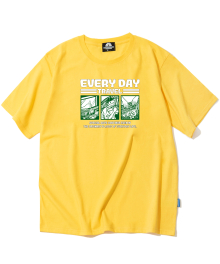 EVERYDAY CARTTON 그래픽 티셔츠 - 옐로우