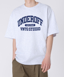 언더오프(UNDEROFF) 오버핏 크루넥 빈티지스튜디오 반팔 티셔츠 멜란지네이비